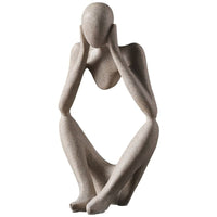 Statuette nordique de penseur abstraite en résine - Sculpture artisanale faite à la main, 2