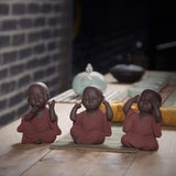 Statuettes 3 Moines bouddhistes - 10x5cm - Réduction de 45% 1