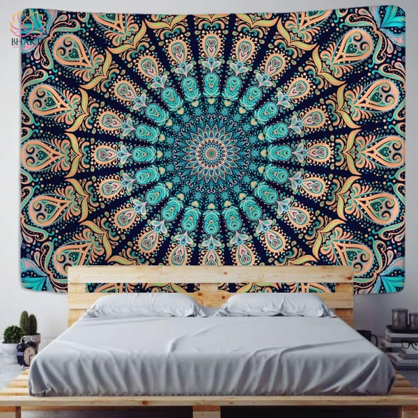 Tapisserie Mandala: décoration murale bohème et psychédélique - Modèle 1 / 150x100cm - Réduction de 25%