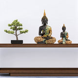 Petites Statues Figurines Bouddha Thailande Fengshui - 3 pièces - 7