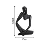 Statuette nordique de penseur abstraite en résine - Sculpture artisanale faite à la main, - Foncé A - 6