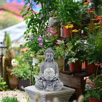Statuette de bouddha avec boule verre craquelée Sculpte la lumière solaire décoration zen d’extérieur ou d’intérieur. - Réduction 45% 3