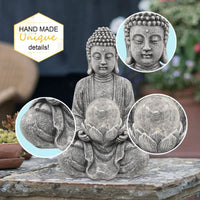 Statuette de bouddha avec boule verre craquelée Sculpte la lumière solaire décoration zen d’extérieur ou d’intérieur. - Réduction 30% 5