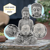 Statuette de bouddha avec boule verre craquelée Sculpte la lumière solaire décoration zen d’extérieur ou d’intérieur. - Réduction 45% 5