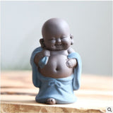 Statuette de bouddha Maitreya en céramique - Deep Blue / 9x6x6.8cm - 4