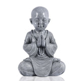 Statuette jeune moine bouddhiste en position assise décoration de Jardin Zen. - Stone Grey - Réduction 45% 2