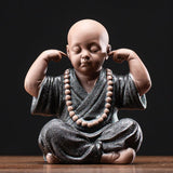 Statuette de petit moine Novice Yoga décoration maison - 8