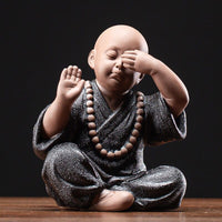 Statuette de petit moine Novice Yoga décoration maison - A - 13